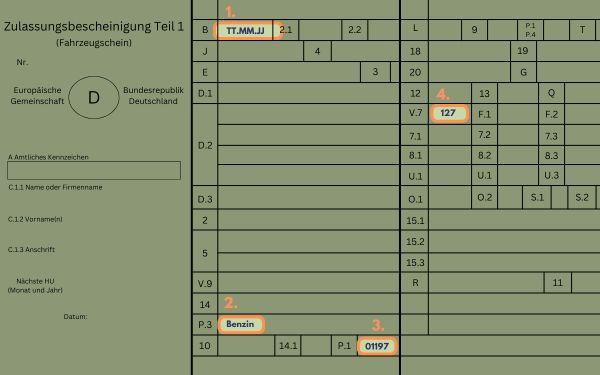 Zulassungsbescheinigung Teil 1