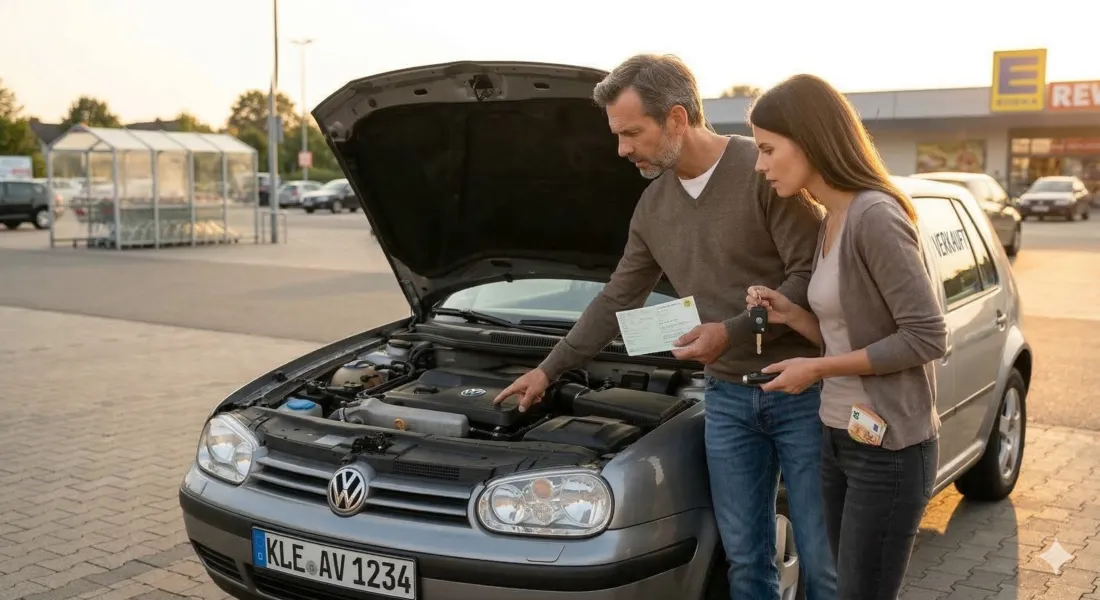 Verkauf eines angemeldeten Autos mit Übergabe von Schlüssel und Fahrzeugpapieren