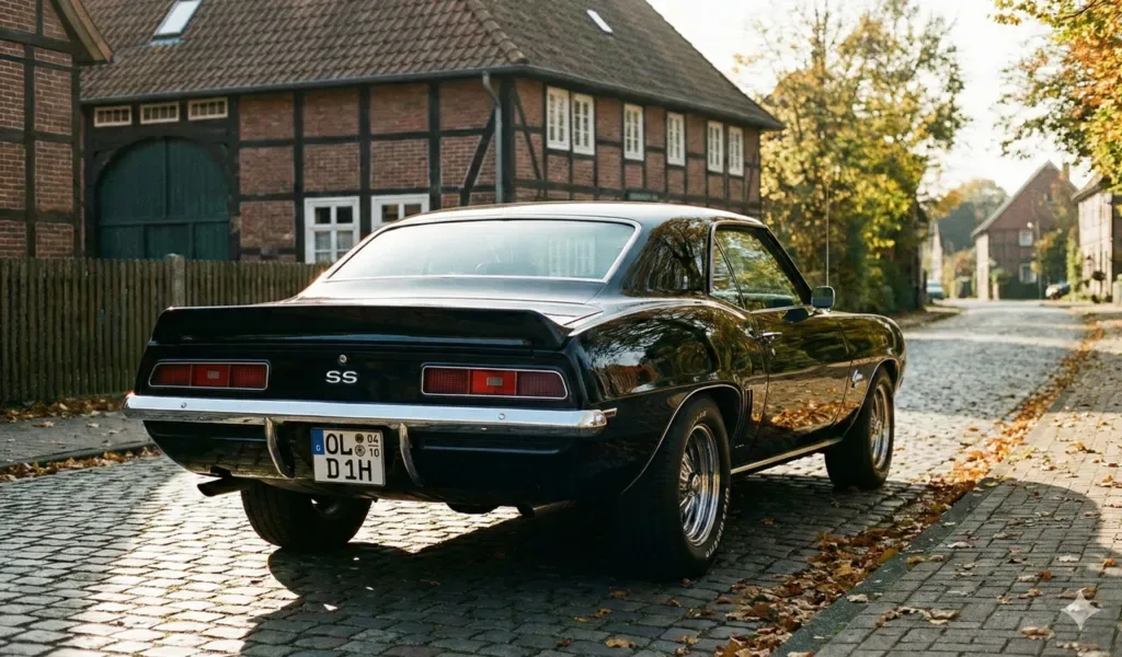 Oldtimer mit H-Saisonkennzeichen in einer Garage