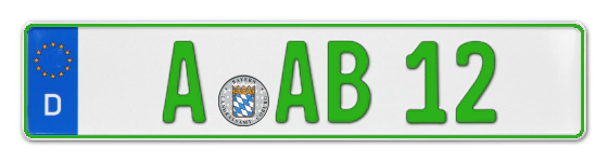 Grüne Kennzeichen A online bestellen