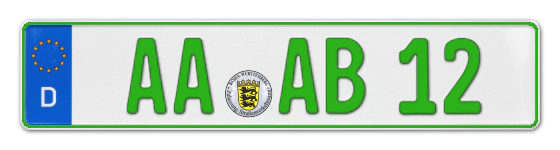 Grüne Kennzeichen AA online bestellen