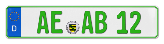 Grüne Kennzeichen AE online bestellen