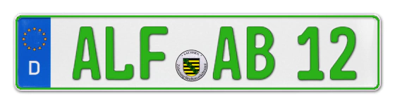 Grüne Kennzeichen ALF online bestellen