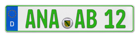 Grüne Kennzeichen ANA online bestellen
