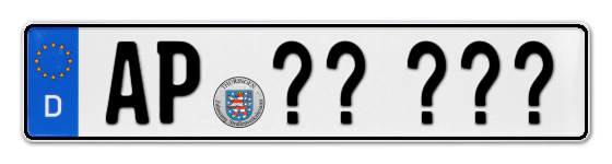 Wunschkennzeichen Apolda reservieren