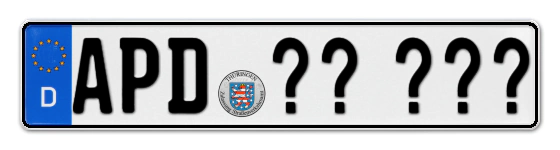 Wunschkennzeichen Apolda reservieren