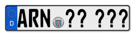 Wunschkennzeichen Arnstadt reservieren