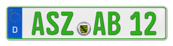 Grüne Kennzeichen ASZ online bestellen