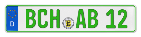 Grüne Kennzeichen BCH online bestellen