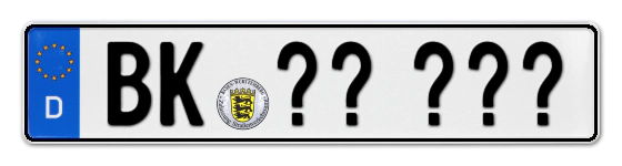 Wunschkennzeichen Backnang reservieren