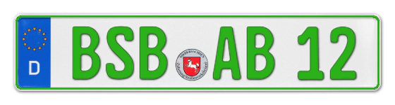 Grüne Kennzeichen BSB online bestellen
