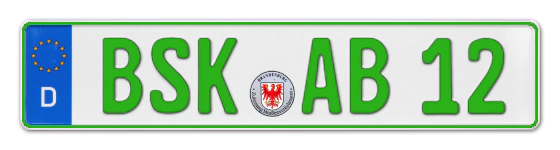 Grüne Kennzeichen BSK online bestellen
