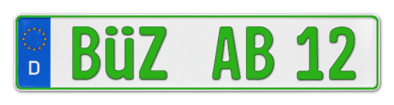 Grüne Kennzeichen BÜZ online bestellen