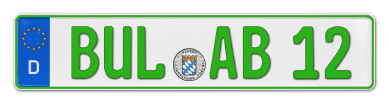 Grüne Kennzeichen BUL online bestellen