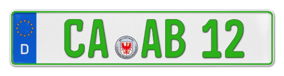 Grüne Kennzeichen CA online bestellen