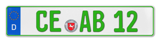 Grüne Kennzeichen CE online bestellen