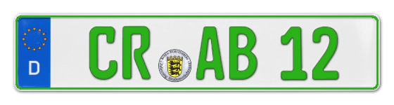 Grüne Kennzeichen CR online bestellen