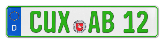 Grüne Kennzeichen CUX online bestellen