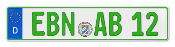 Grüne Kennzeichen EBN online bestellen