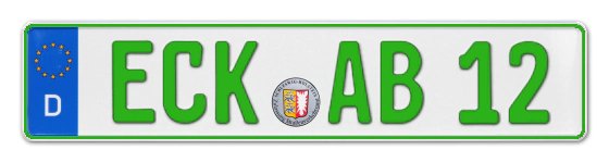 Grüne Kennzeichen ECK online bestellen