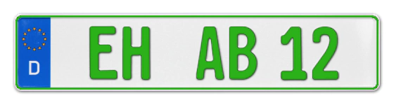 Grüne Kennzeichen EH online bestellen