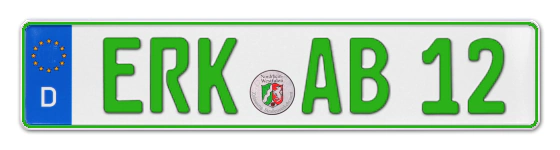Grüne Kennzeichen ERK online bestellen