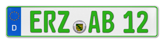 Grüne Kennzeichen ERZ online bestellen