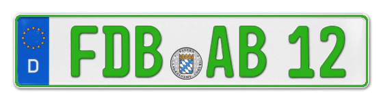 Grüne Kennzeichen FDB online bestellen