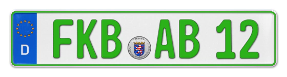Grüne Kennzeichen FKB online bestellen