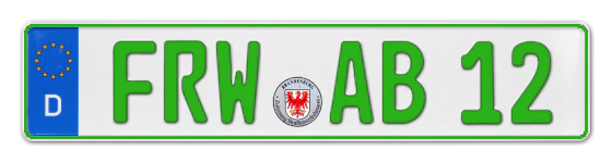 Grüne Kennzeichen FRW online bestellen