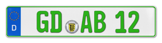 Grüne Kennzeichen GD online bestellen