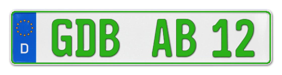 Grüne Kennzeichen GDB online bestellen