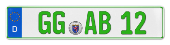 Grüne Kennzeichen GG online bestellen