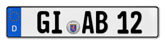 Autokennzeichen GIeßen