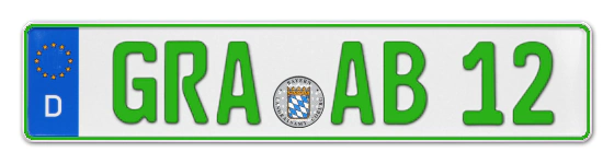 Grüne Kennzeichen GRA online bestellen