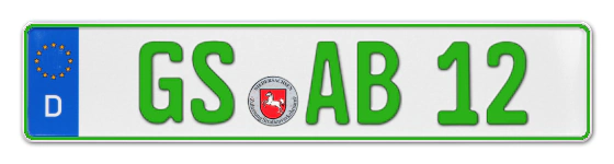 Grüne Kennzeichen GS online bestellen