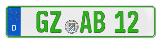 Grüne Kennzeichen GZ online bestellen
