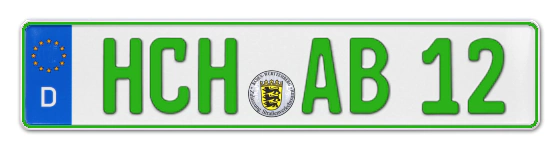 Grüne Kennzeichen HCH online bestellen