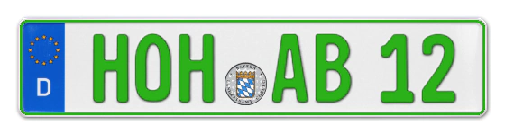 Grüne Kennzeichen HOH online bestellen