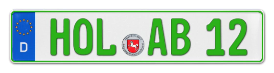 Grüne Kennzeichen HOL online bestellen