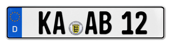 Autokennzeichen KArlsruhe