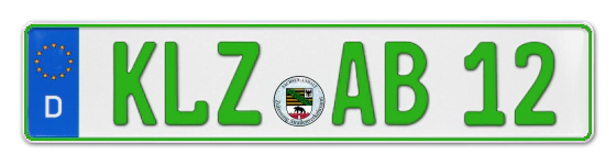 Grüne Kennzeichen KLZ online bestellen