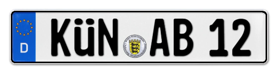 Autokennzeichen KÜNzelsau