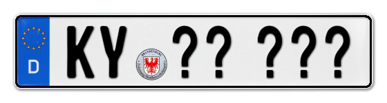 Wunschkennzeichen Kyritz reservieren