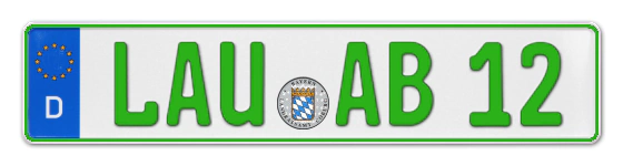 Grüne Kennzeichen LAU online bestellen