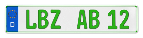 Grüne Kennzeichen LBZ online bestellen