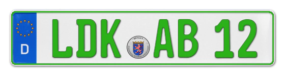 Grüne Kennzeichen LDK online bestellen