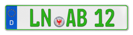 Grüne Kennzeichen LN online bestellen