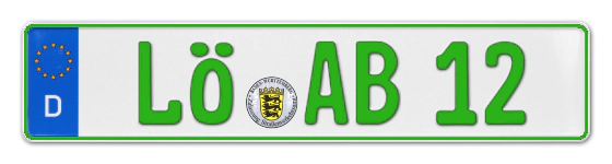 Grüne Kennzeichen LÖ online bestellen