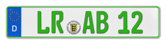 Grüne Kennzeichen LR online bestellen